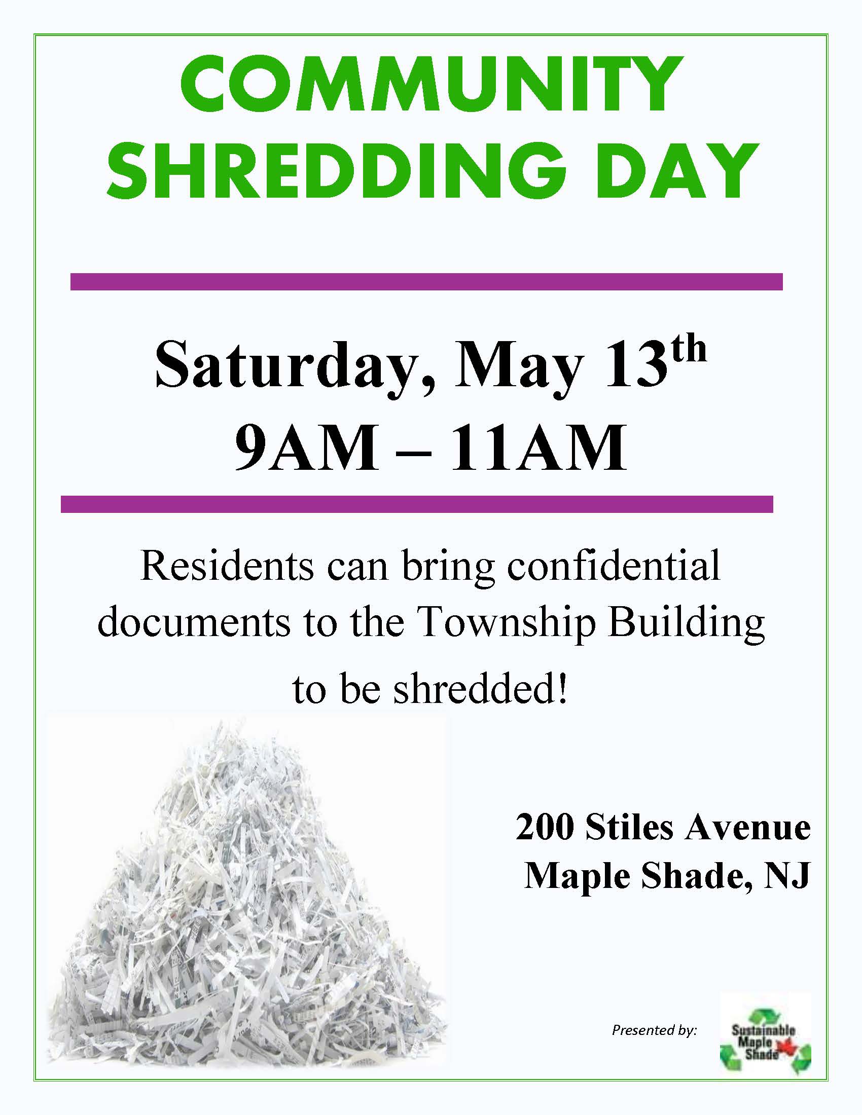 Community Shredding Event Maple Shade Township