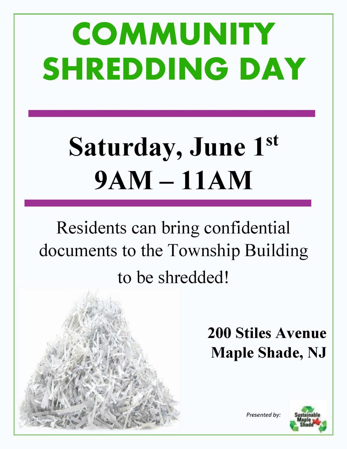 Shredding Event – Maple Shade Township